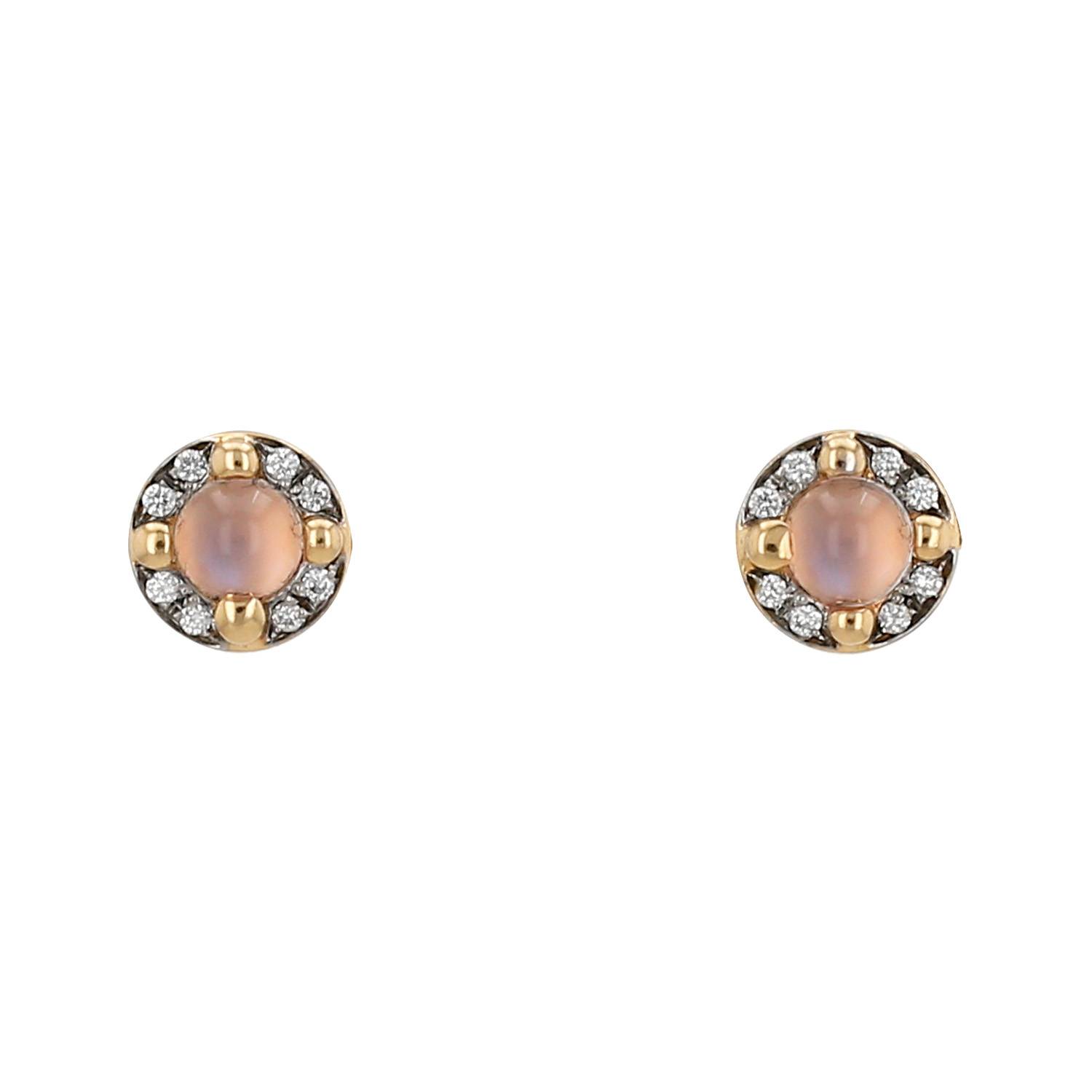 Orecchini Pomellato M'ama Non M'ama in oro rosa, pietra di luna e diamanti