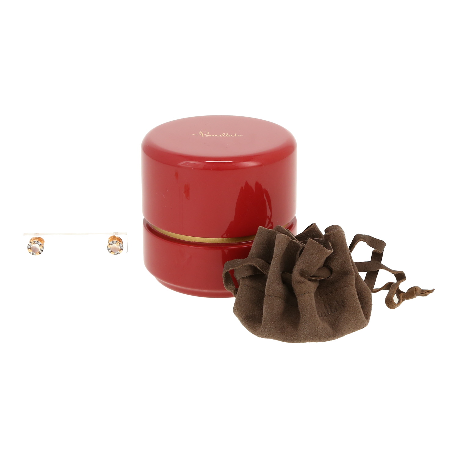 Orecchini Pomellato M'ama Non M'ama in oro rosa, pietra di luna e diamanti - Detail D2