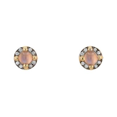 Orecchini Pomellato M'ama Non M'ama in oro rosa, pietra di luna e diamanti