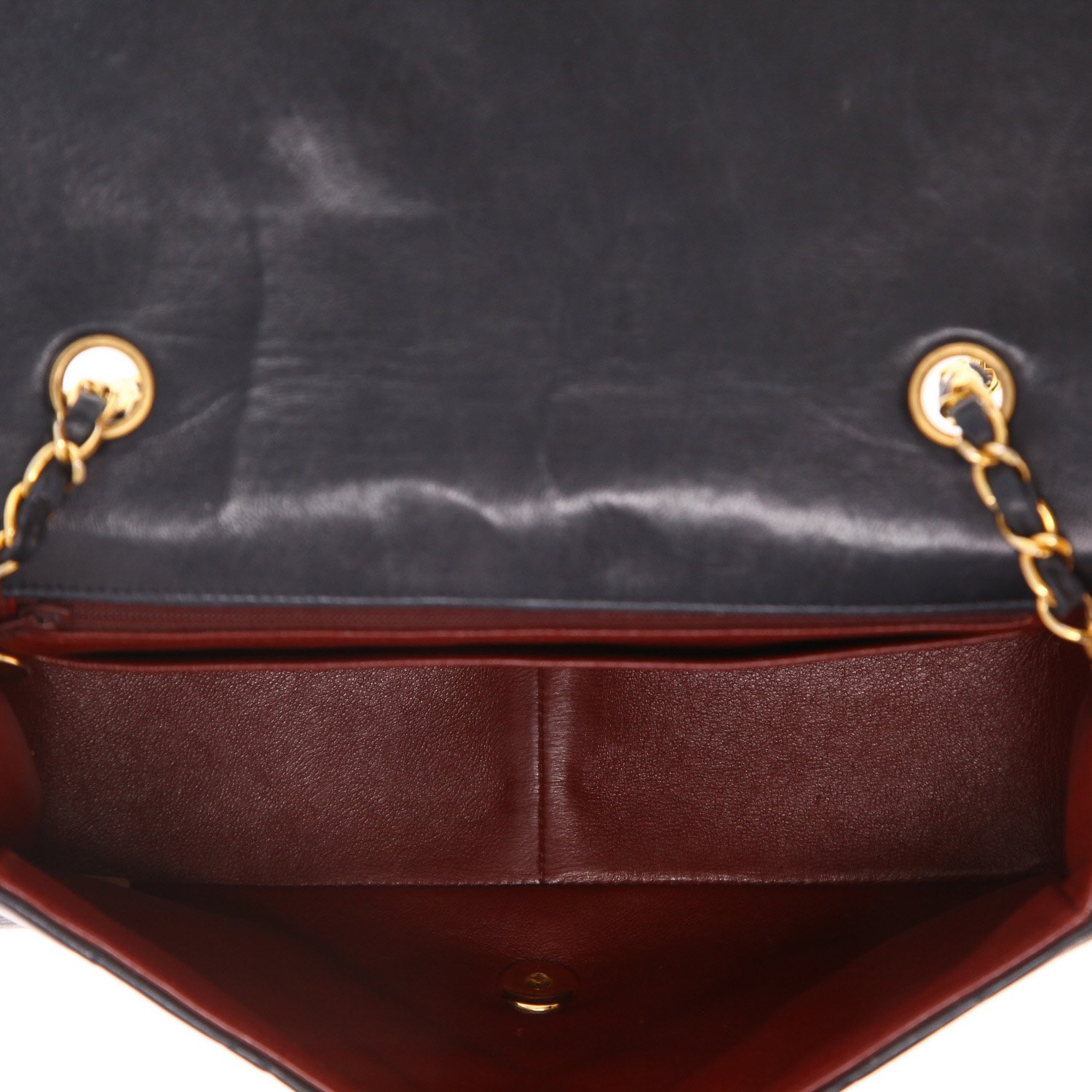 Chanel Diana shoulder bag in navy blue quilted leather - Detail D3