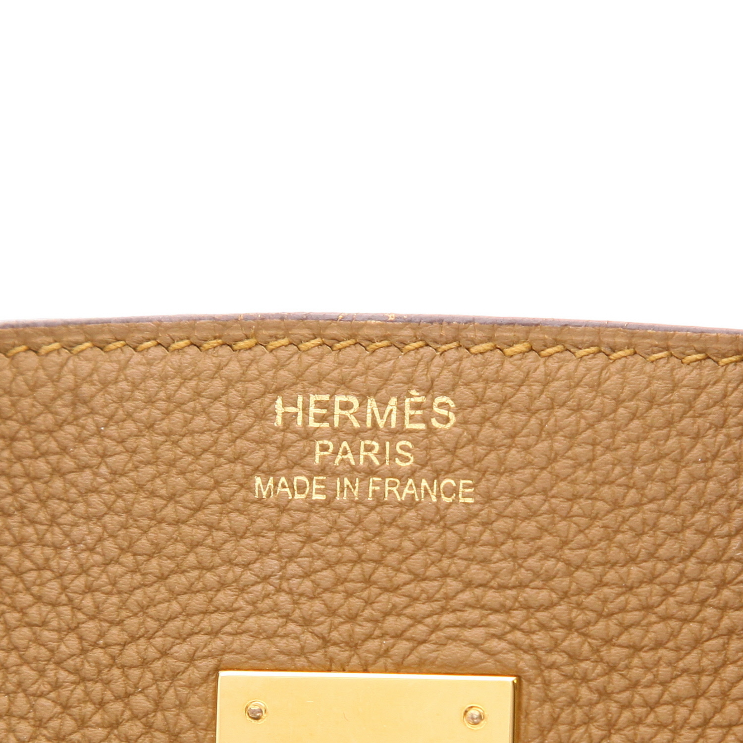 Bolso de mano Hermès  Birkin 35 cm en cuero togo bronce - Detail D2