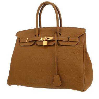 Bolso de mano Hermès  Birkin 35 cm en cuero togo bronce