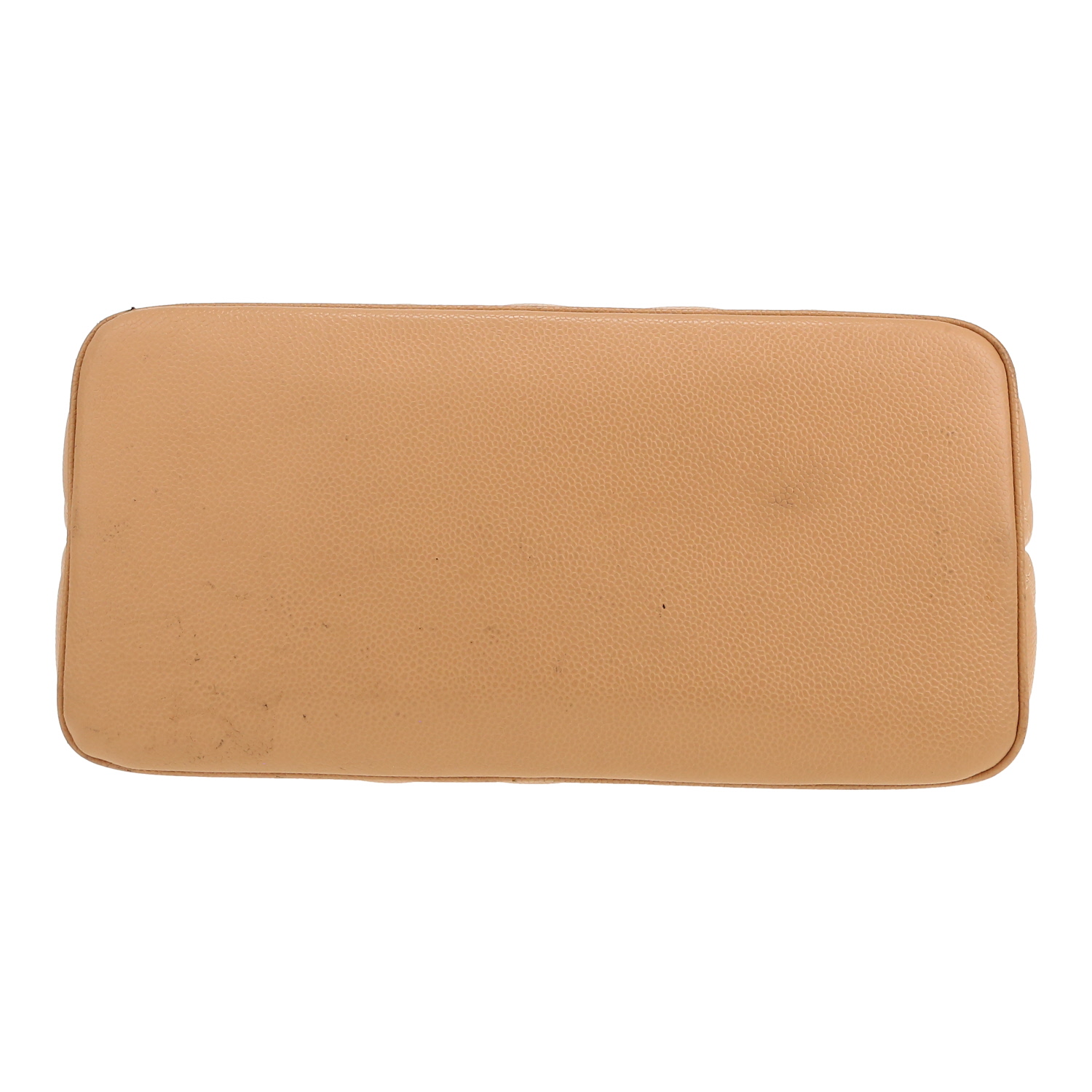 Bolso de mano Chanel  Medaillon en cuero granulado acolchado beige - Detail D1