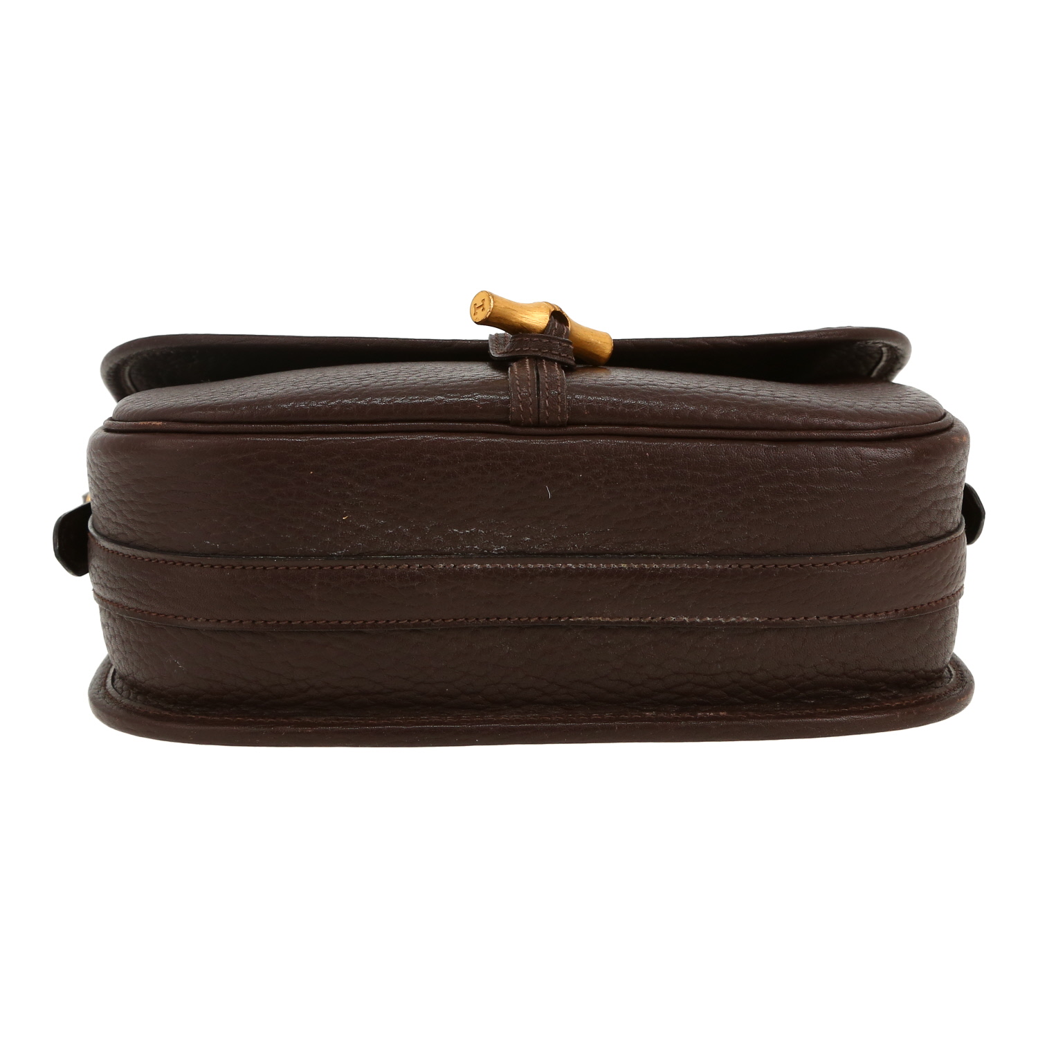 Bolso bandolera Hermès  Duffle en cuero Fjord marrón - Detail D1