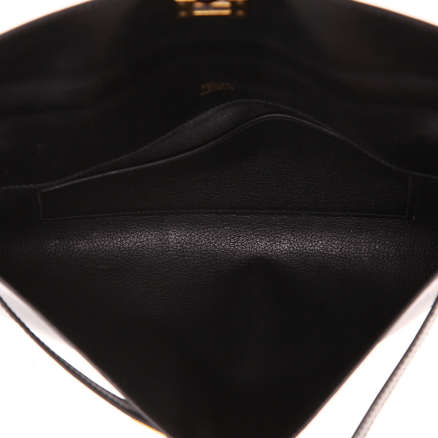 Pochette Hermès  Kelly Cut in pelle box nera - Detail D3