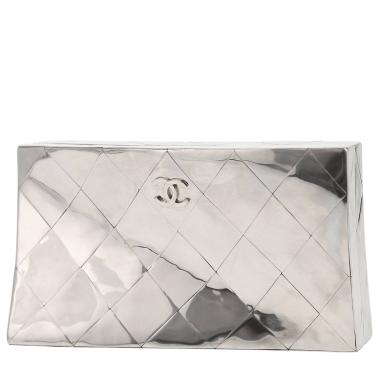 Chanel  Pearl pouch  silver metal