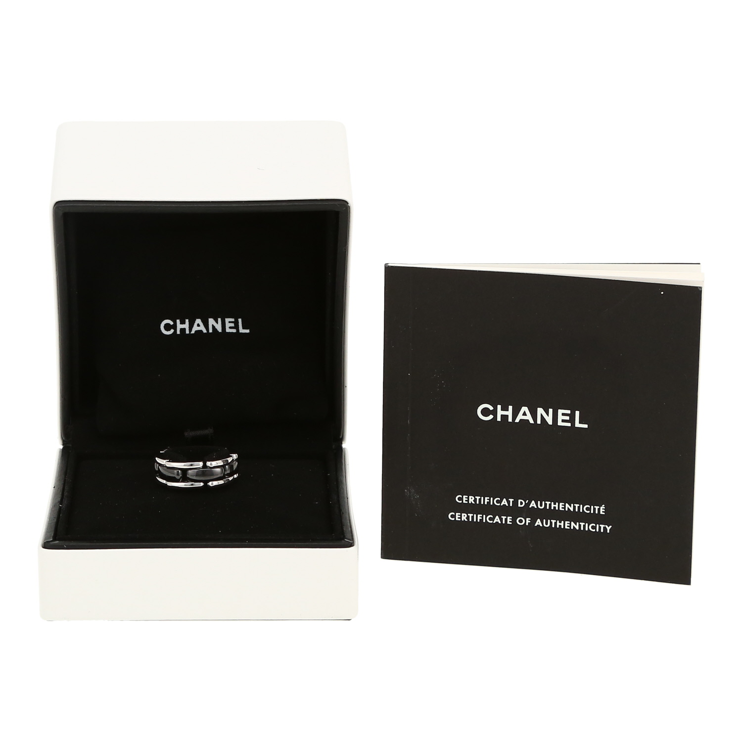 Articulated Chanel Ultra medium model ring in white gold and ceramic - Detail D2