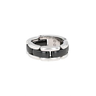 Anello mobile Chanel Ultra modello medio in oro bianco e ceramica