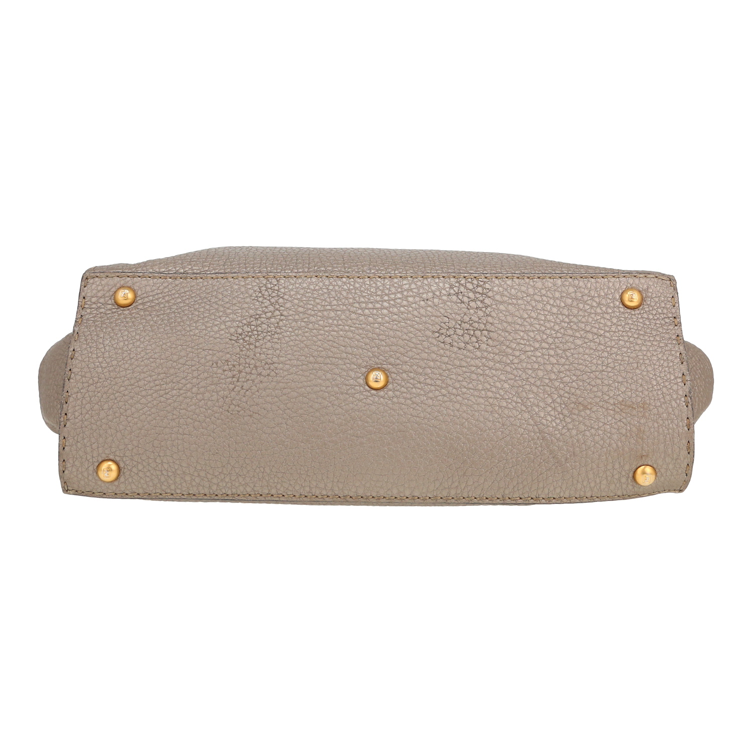 Bolso de mano Fendi   en cuero granulado plateado - Detail D1