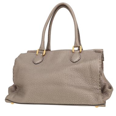Fendi   handbag  in silver grained leather
