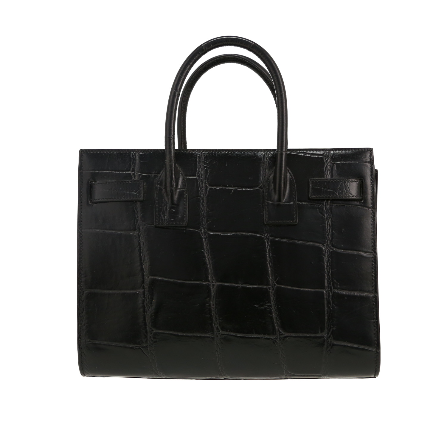 Saint Laurent  Sac de jour Baby handbag  in black leather - Detail D4