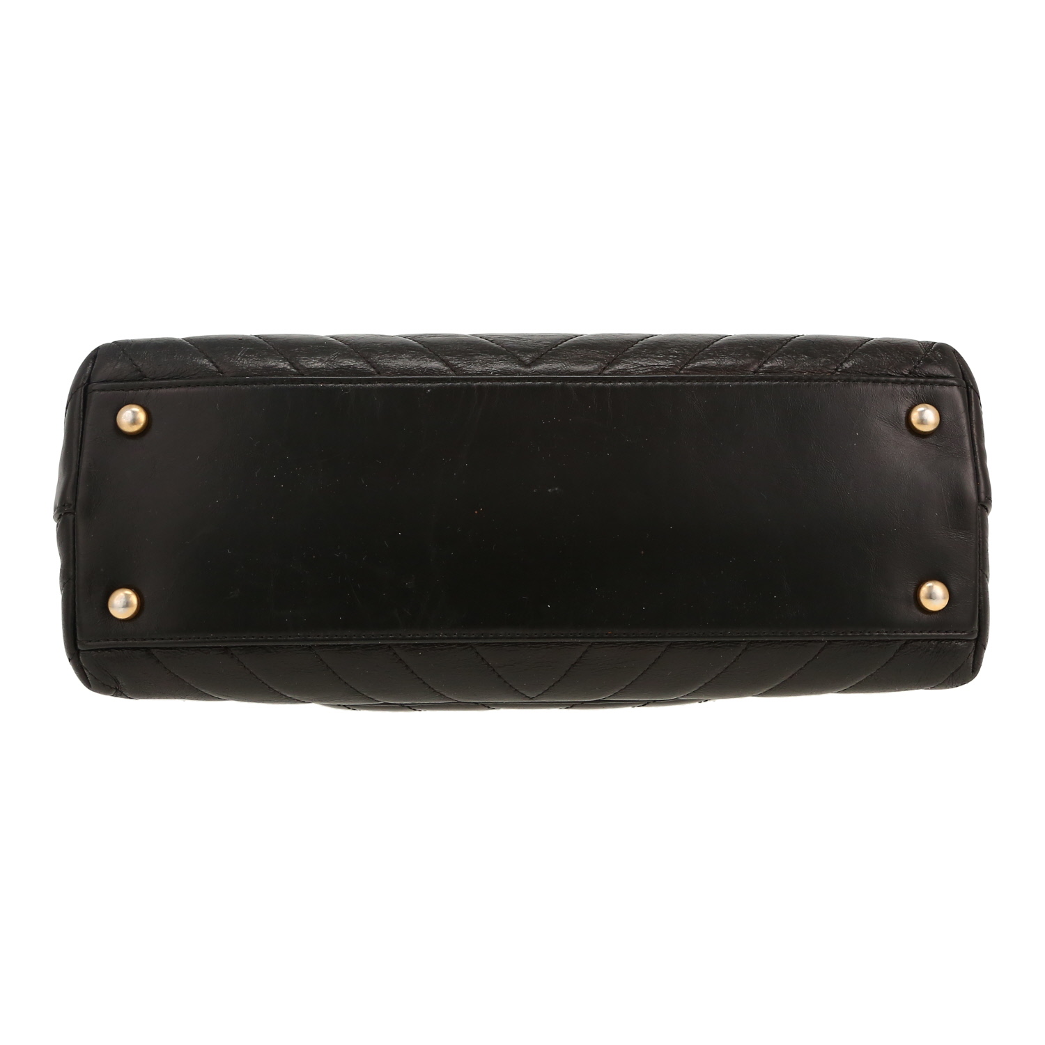 Borsa a tracolla Chanel  Coco Handle in pelle trapuntata a zigzag nera - Detail D1