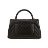 Borsa a tracolla Chanel  Coco Handle in pelle trapuntata a zigzag nera - Detail D4 thumbnail