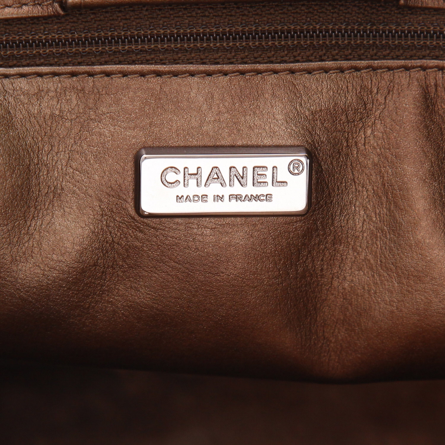 Shopping bag Chanel Executive in pitone bronzo - Detail D2