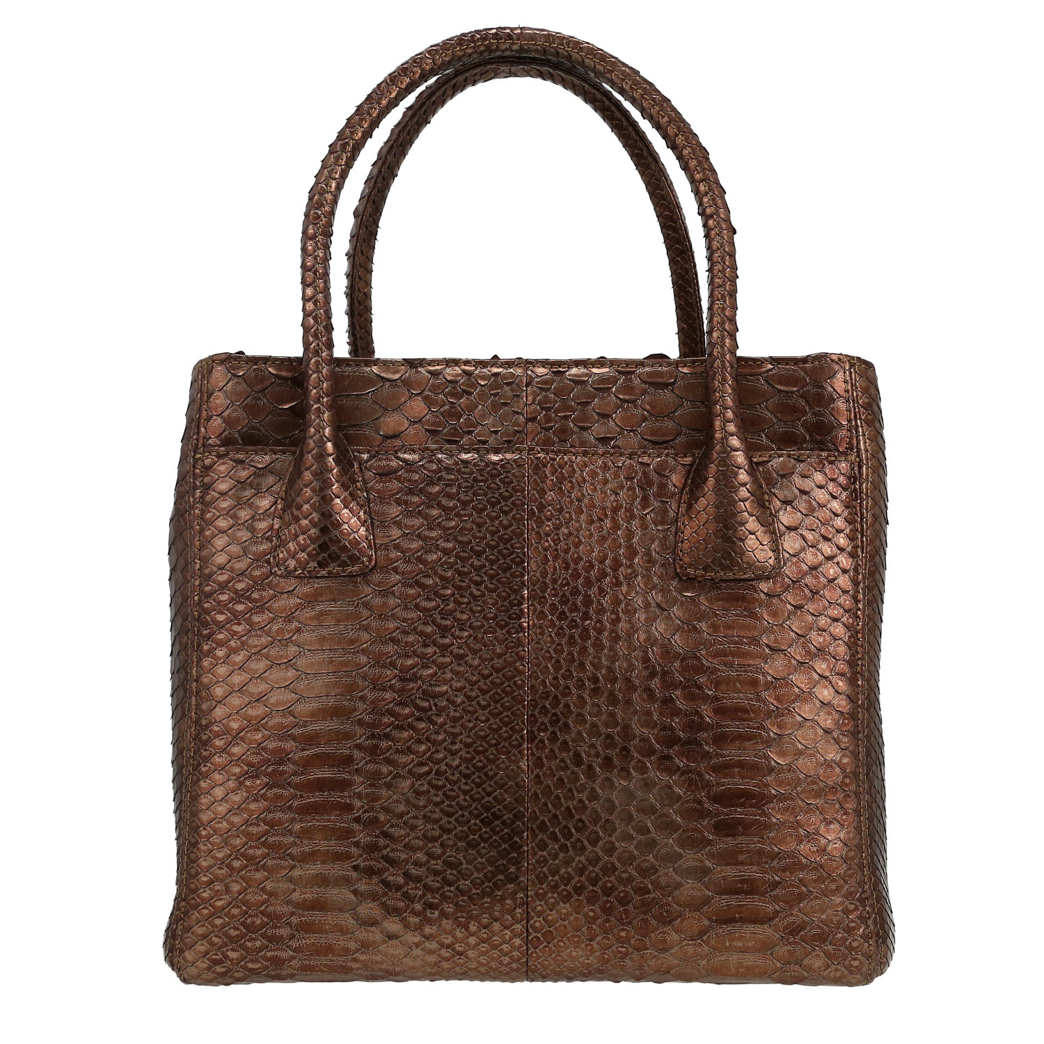 Shopping bag Chanel Executive in pitone bronzo - Detail D5