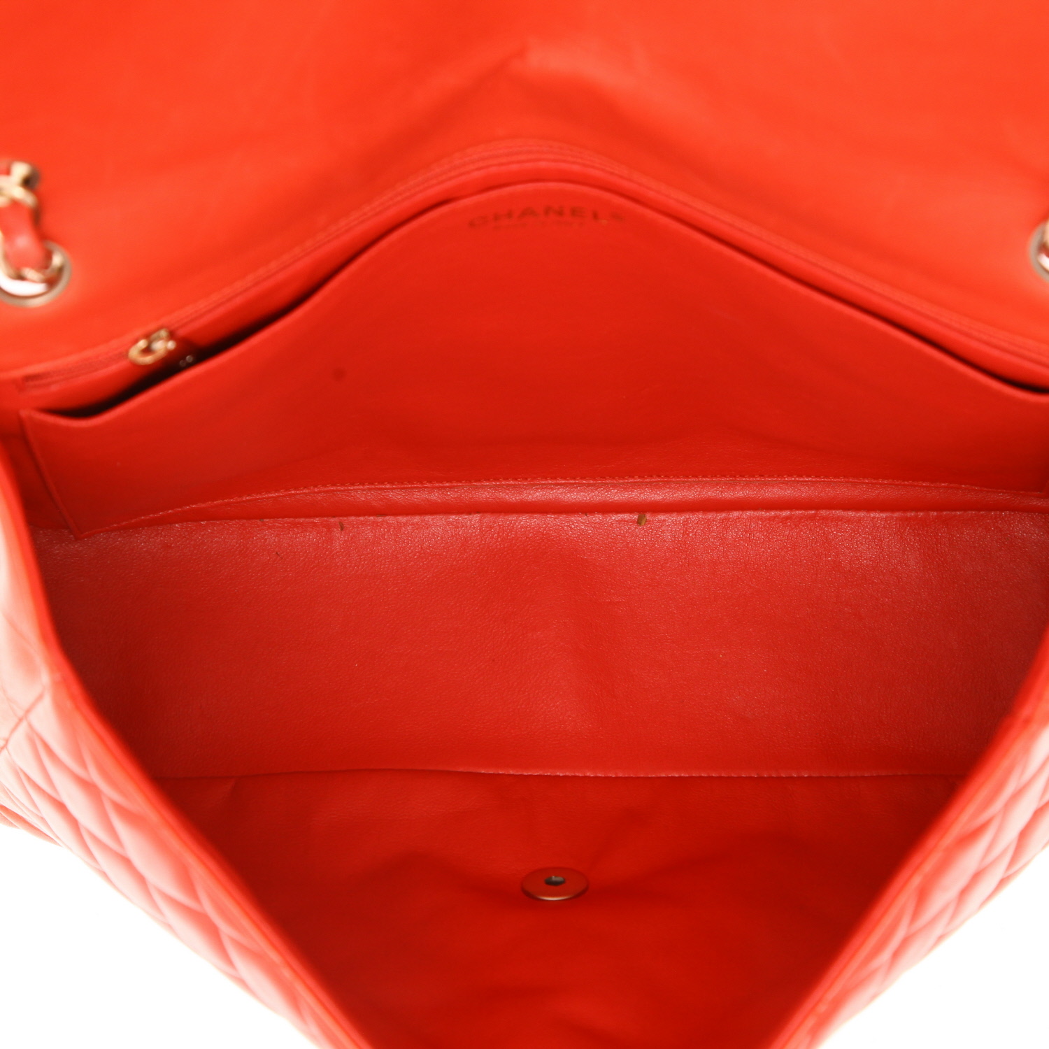 Bolso bandolera Chanel  Timeless Maxi Jumbo en cuero acolchado naranja - Detail D3