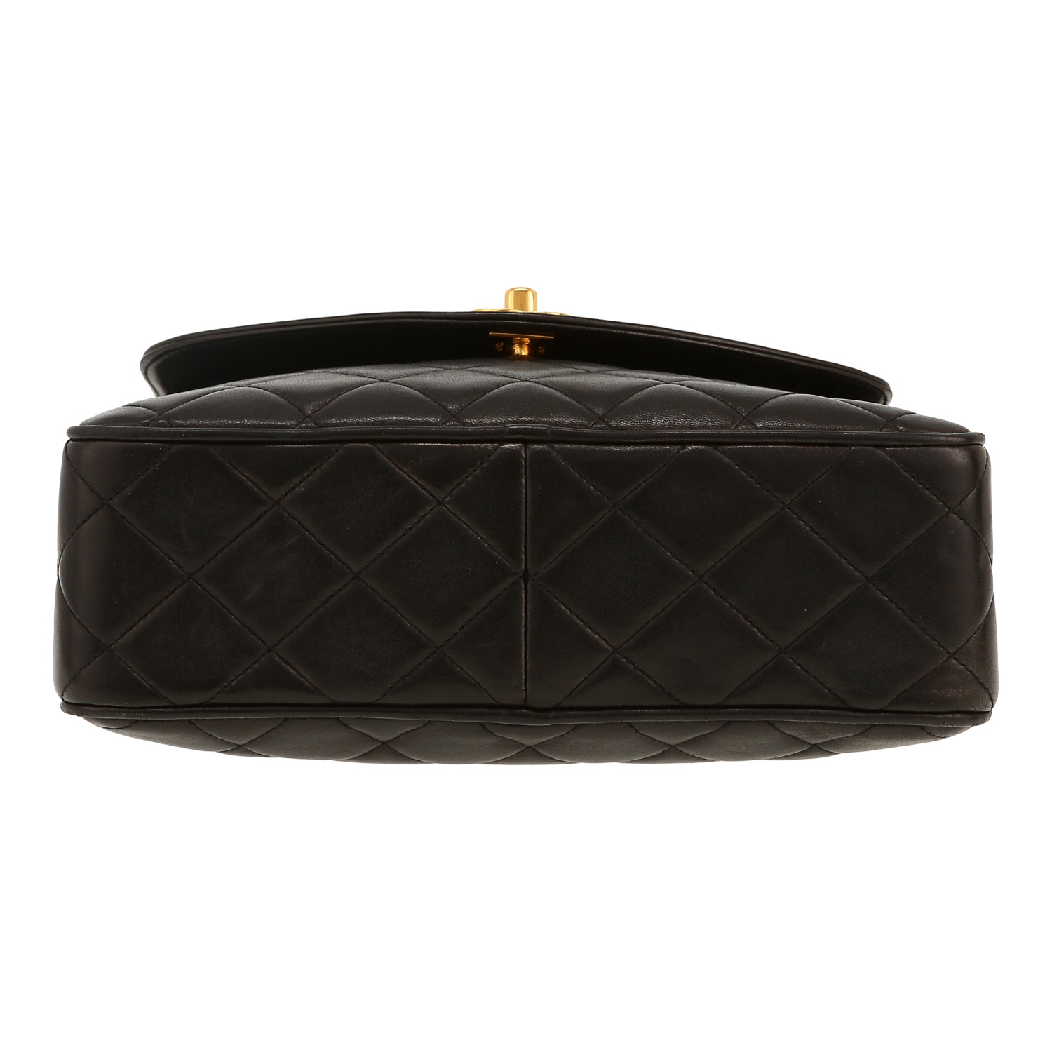 Bolso bandolera Chanel en cuero acolchado negro - Detail D1