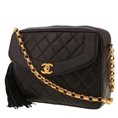 Bolso bandolera Chanel   en cuero acolchado negro