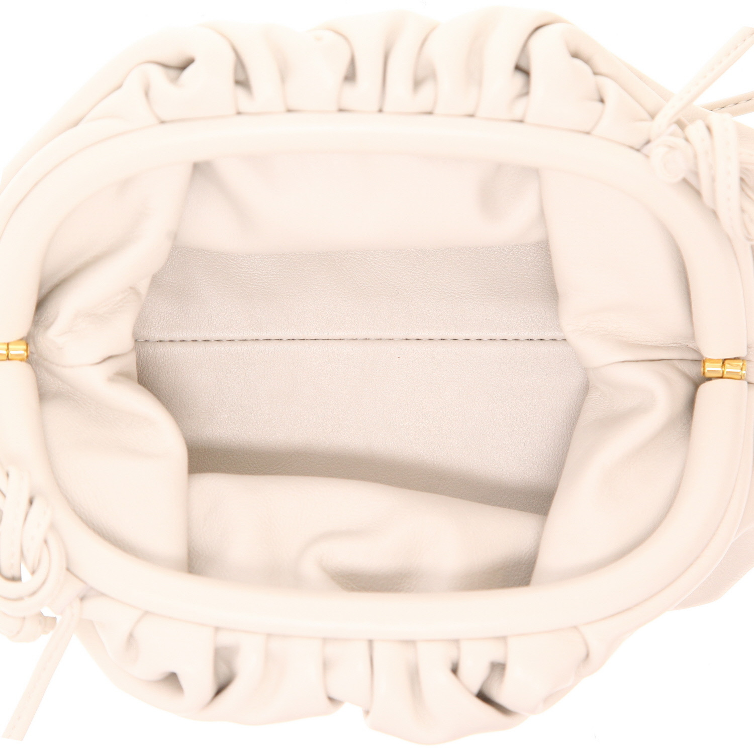 Sac/pochette Bottega Veneta  Pouch mini  en cuir blanc - Detail D3