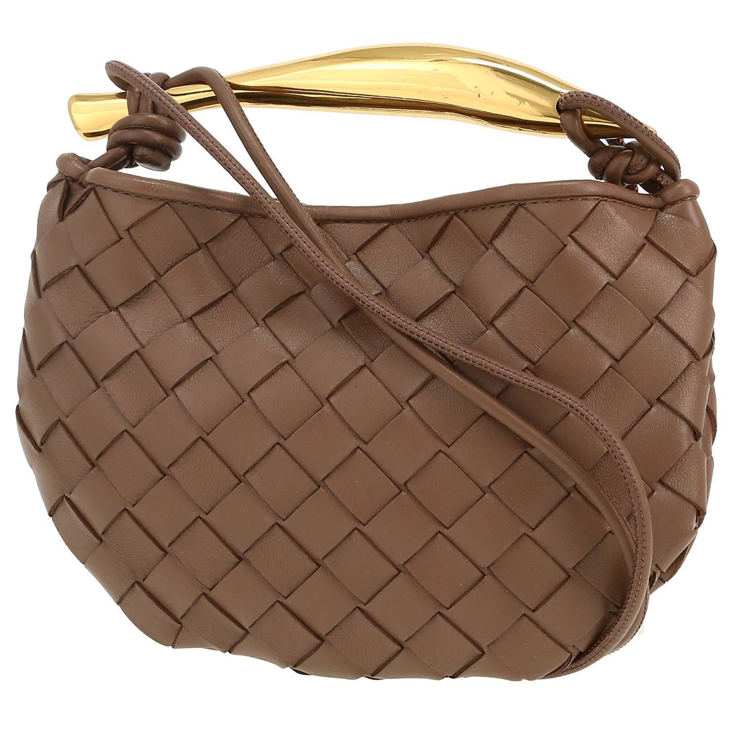 Borsa a tracolla Bottega Veneta  Sardine modello piccolo  in pelle intrecciata marrone