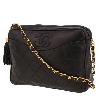Sac bandoulière Chanel  Camera en cuir matelassé noir