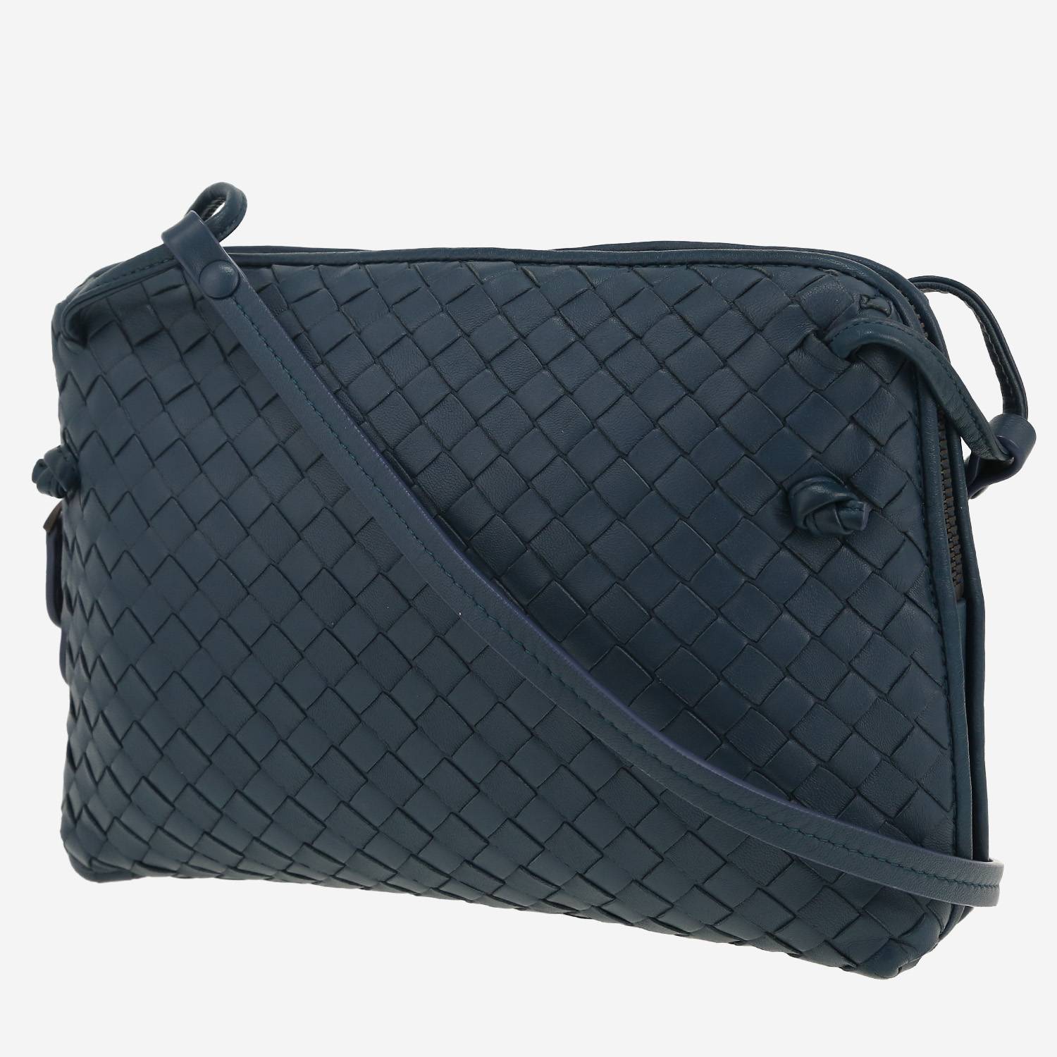 Bolso bandolera Bottega Veneta  Nodini en cuero intrecciato azul