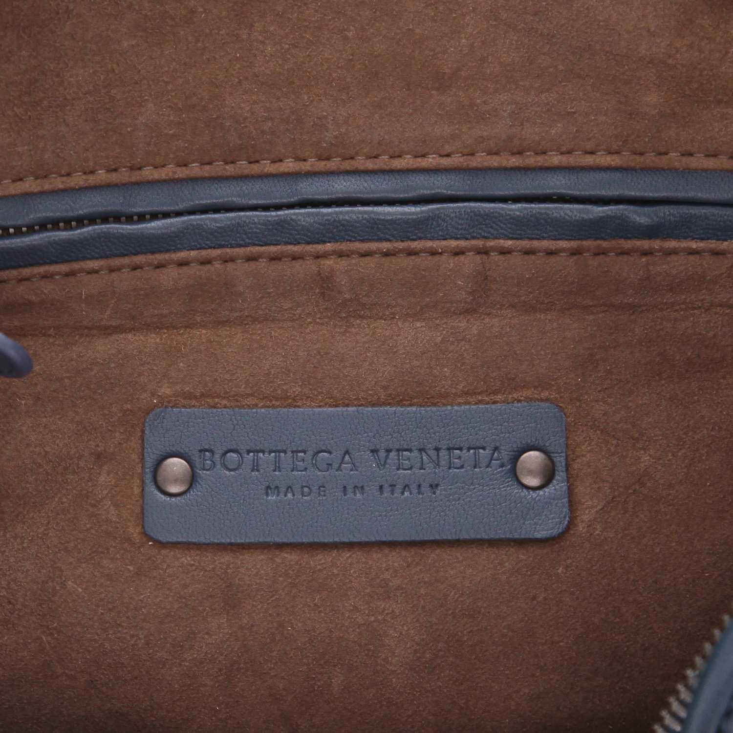 Bottega Veneta  Nodini shoulder bag  in blue intrecciato leather - Detail D2