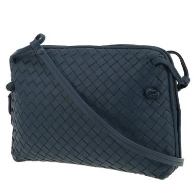 Bottega Veneta  Nodini shoulder bag  in blue intrecciato leather