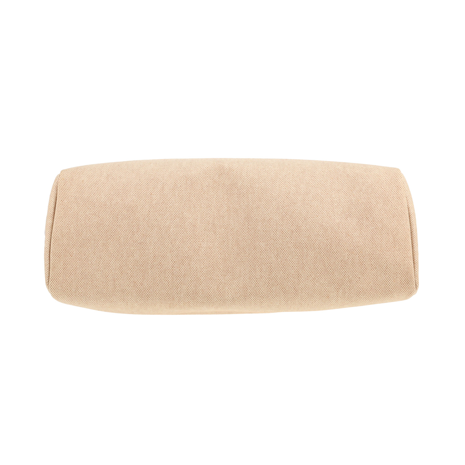 Hermès  Herbag bag worn on the shoulder or carried in the hand  in beige canvas  and natural leather - Detail D1