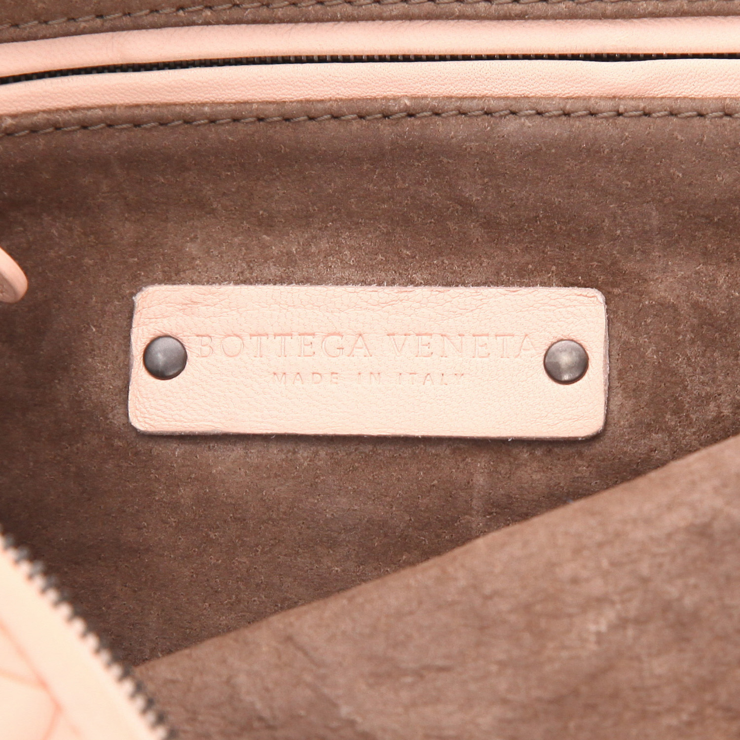 Borsa a tracolla Bottega Veneta  Nodini in pelle intrecciata rosa - Detail D2