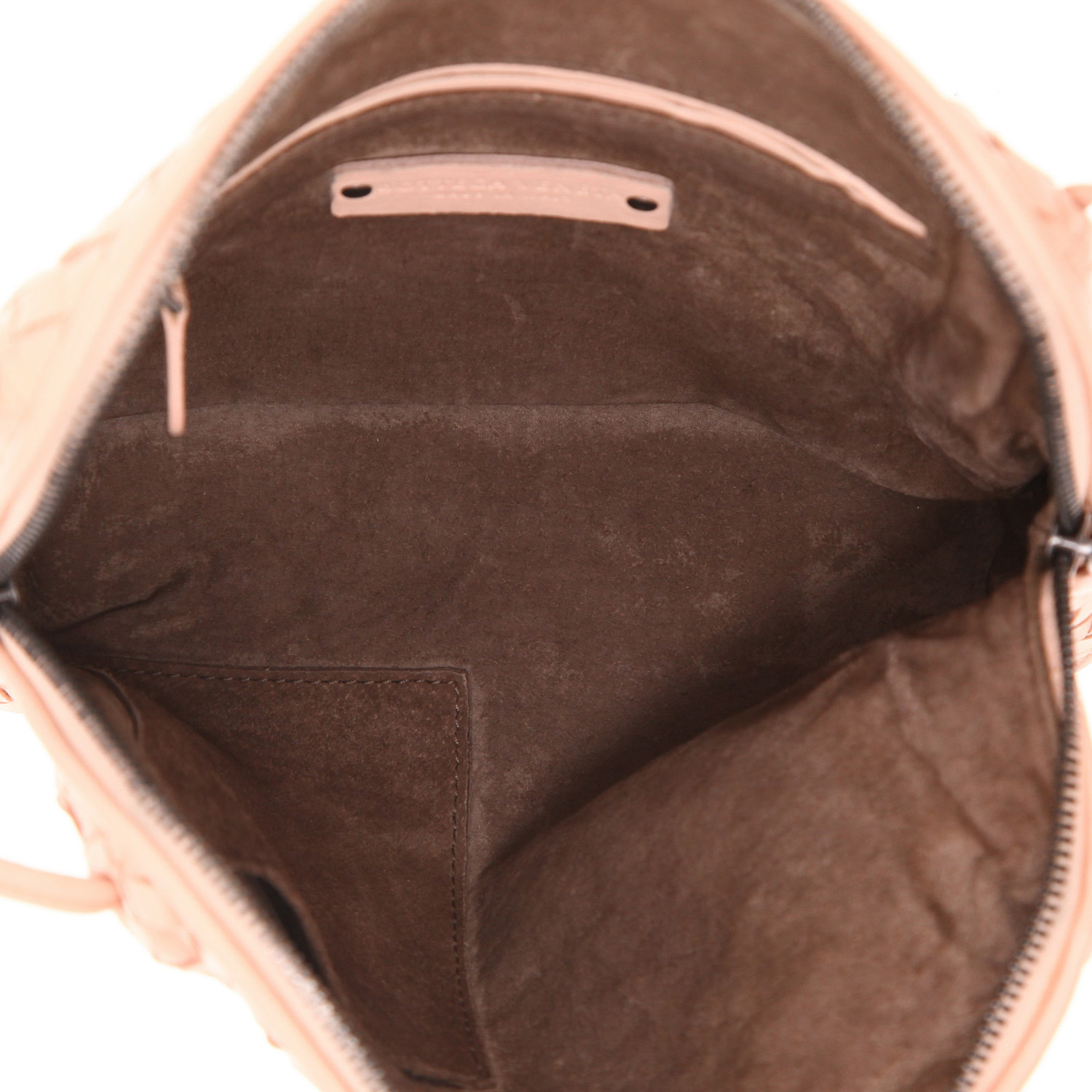 Borsa a tracolla Bottega Veneta  Nodini in pelle intrecciata rosa - Detail D3