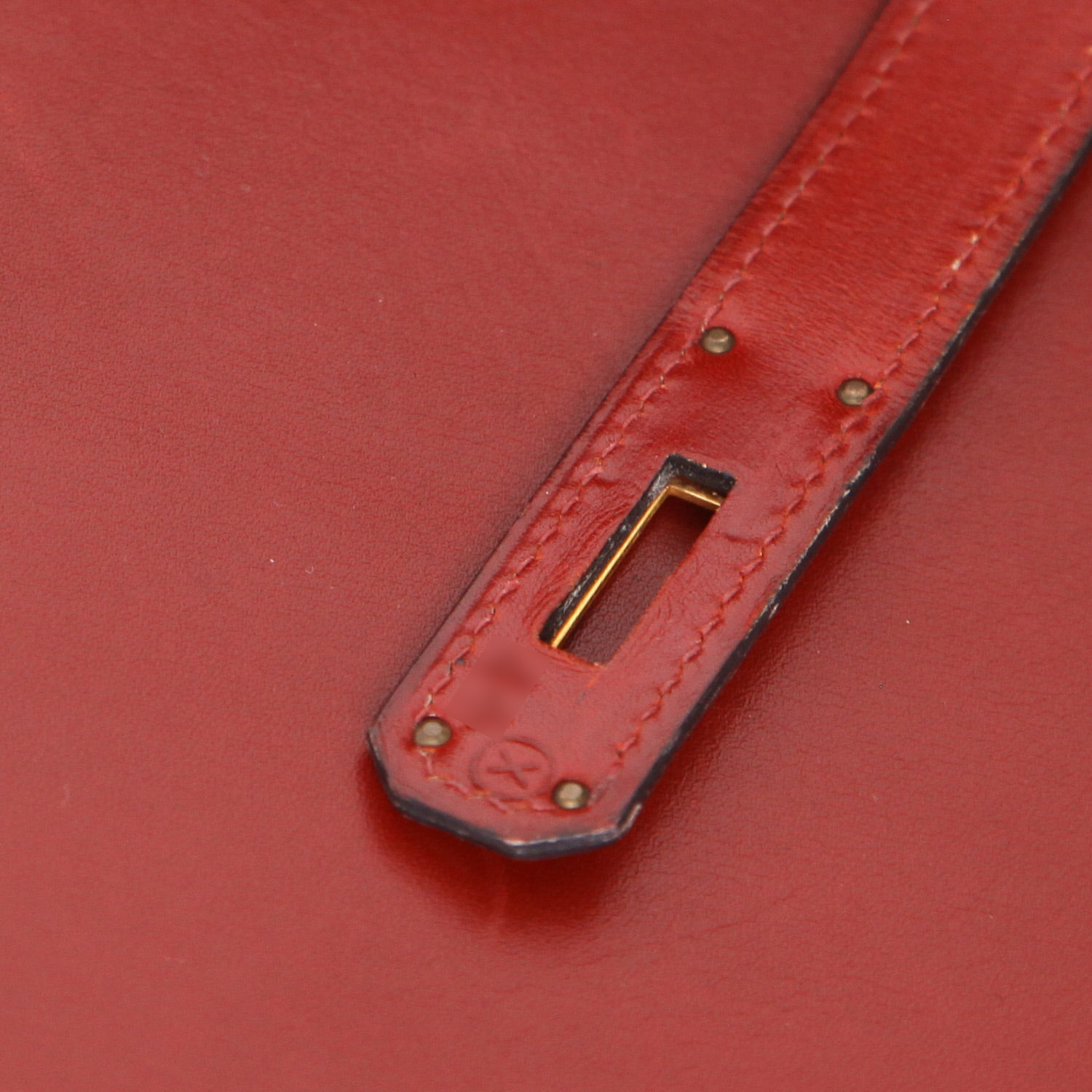 Hermès  Kelly 32 cm handbag  in red H box leather - Detail D4