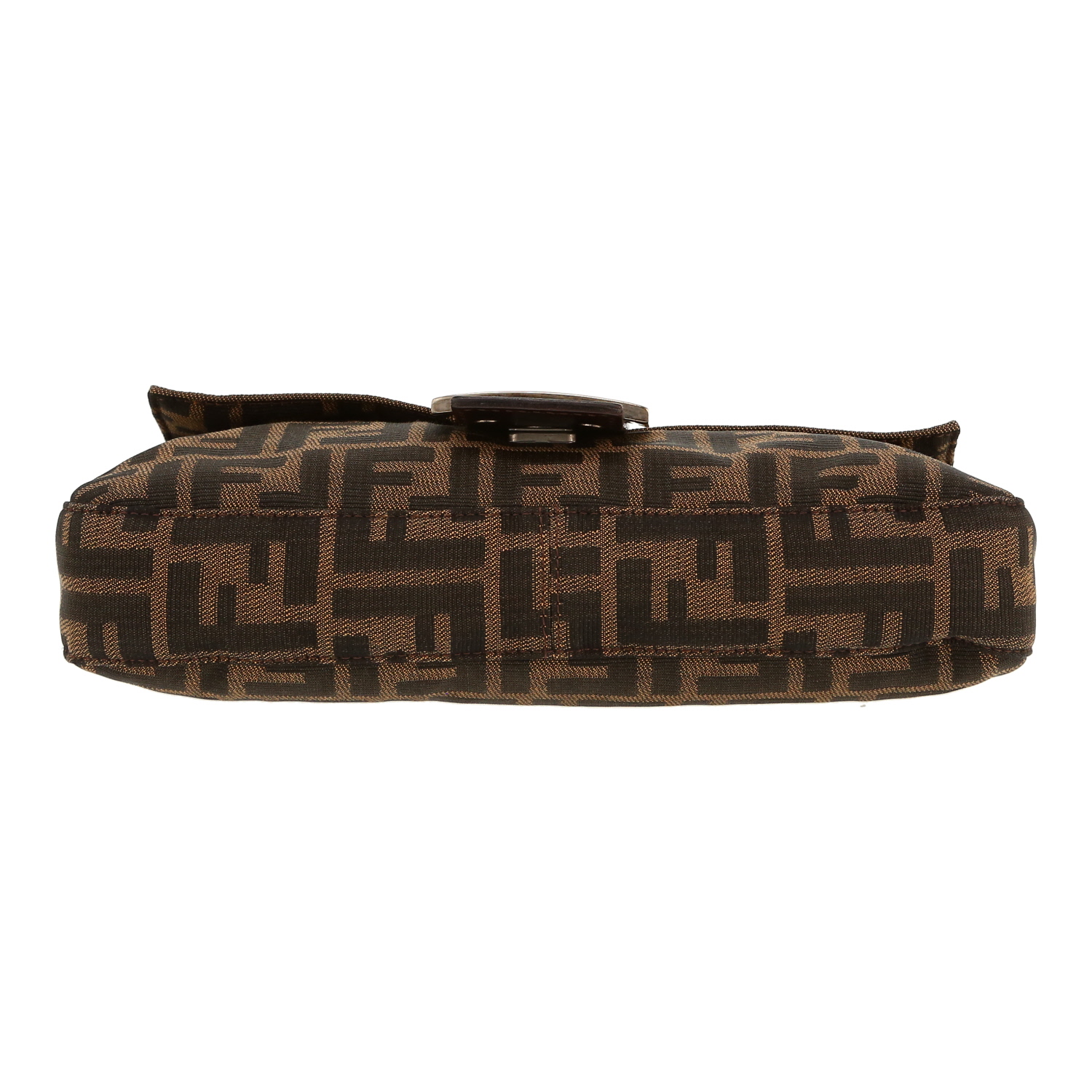 Sac à main Fendi  Baguette en toile siglée marron et cuir marron - Detail D1