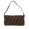 Borsa Fendi  Baguette in tela siglata marrone e pelle marrone - Detail D4 thumbnail