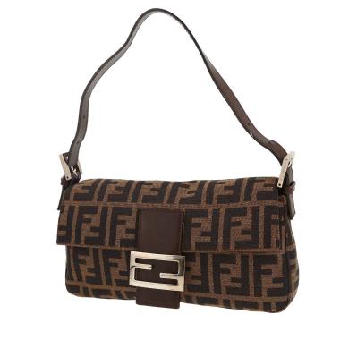 Sac à main Fendi  Baguette en toile siglée marron et cuir marron