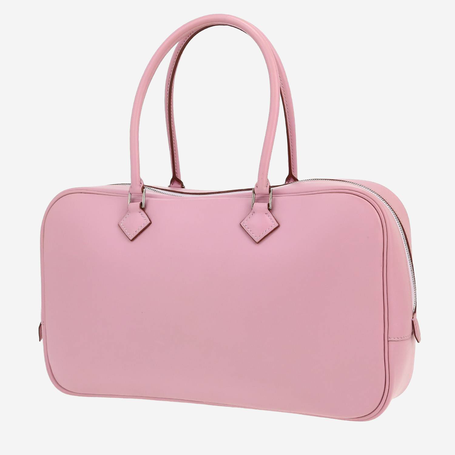 Bolso de mano Hermès  Plume Elan en cuero Box Népal Mauve Pâle