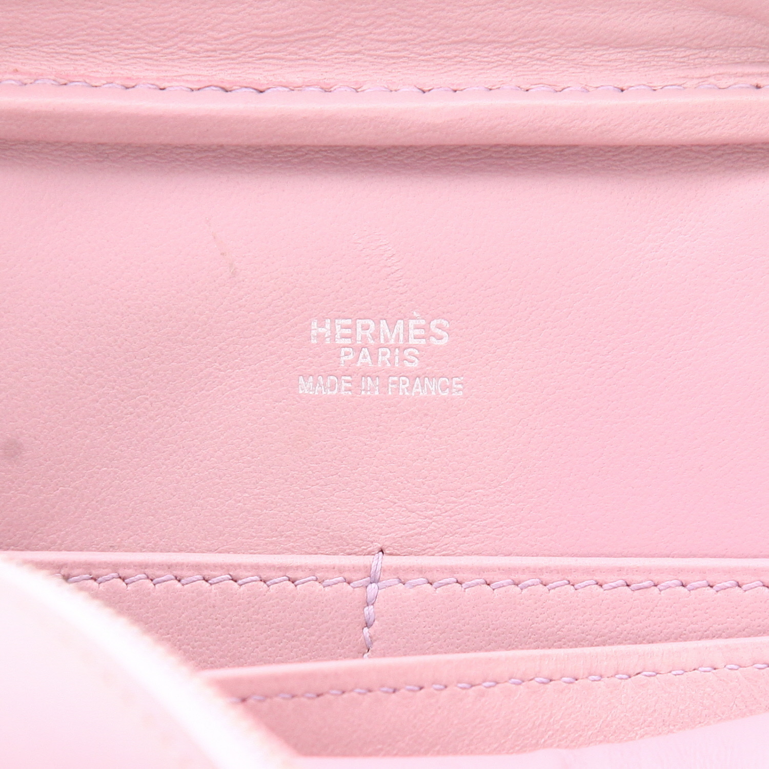 Sac à main Hermès  Plume Elan en cuir Box Népal Mauve Pâle - Detail D2