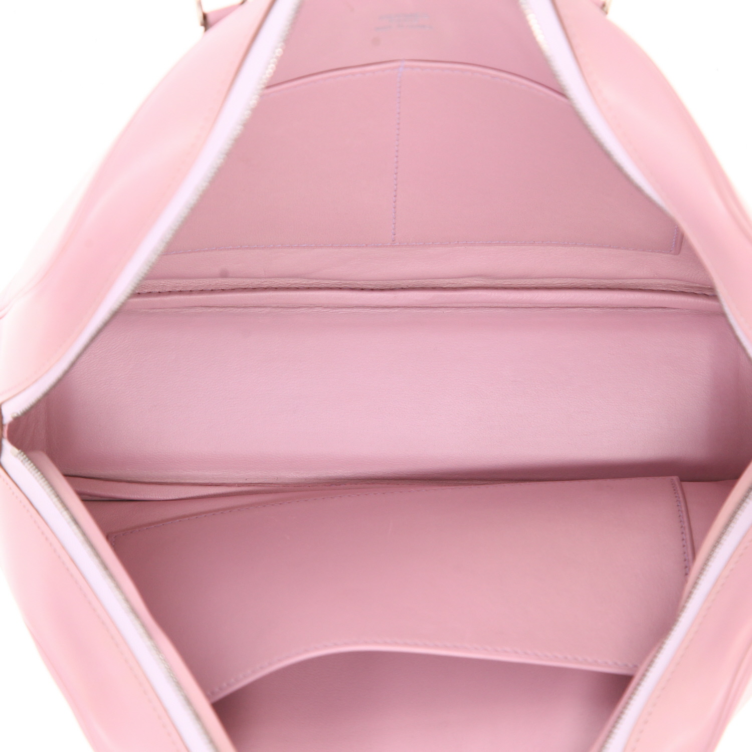 Sac à main Hermès  Plume Elan en cuir Box Népal Mauve Pâle - Detail D3