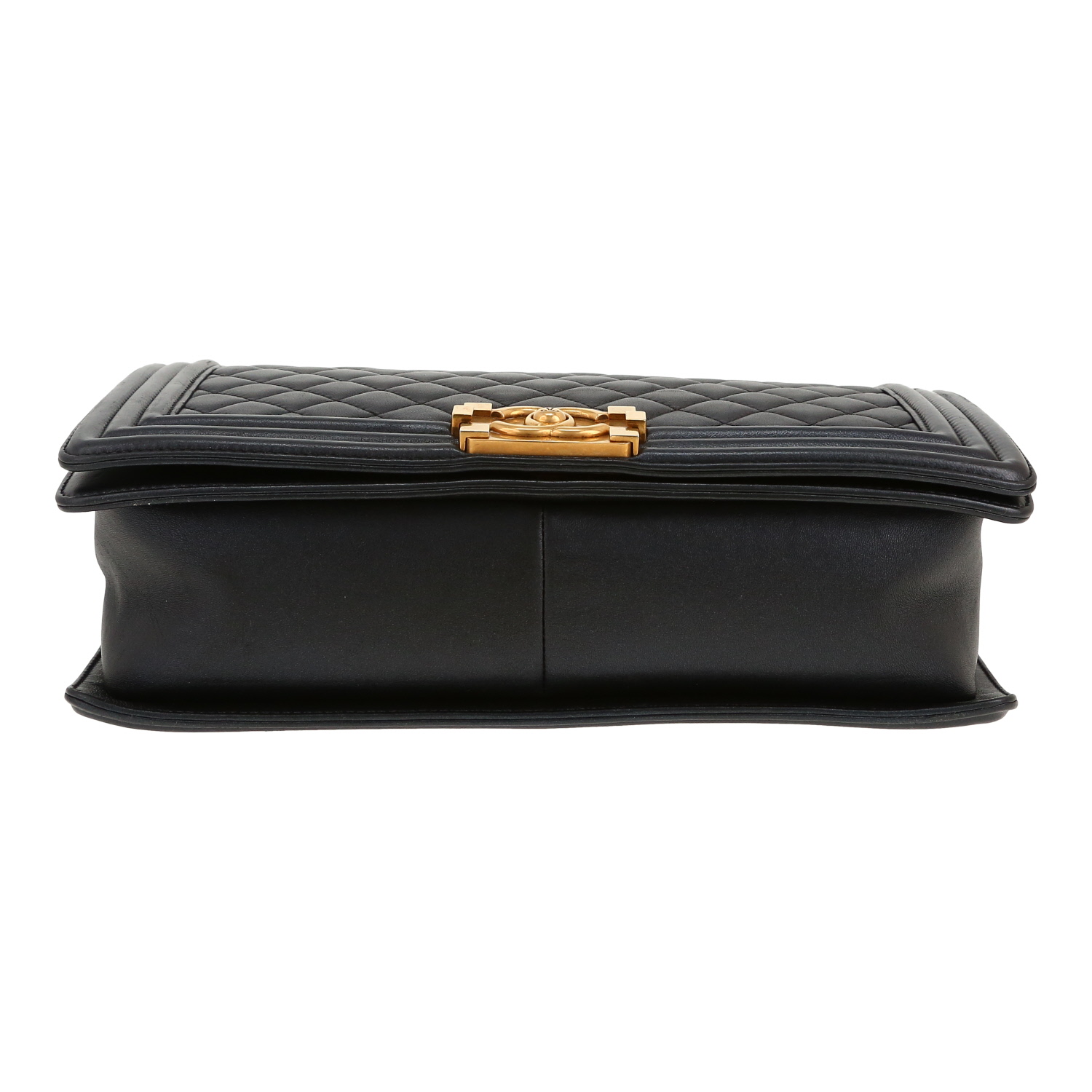 Borsa a tracolla Chanel  Boy in pelle trapuntata nera - Detail D1