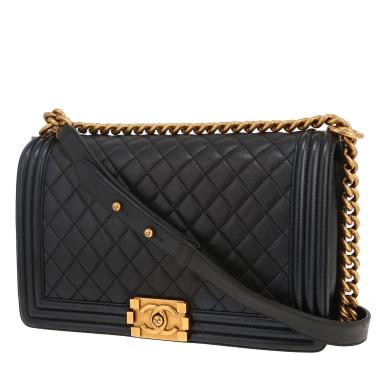 Bolso bandolera Chanel  Boy en cuero acolchado negro