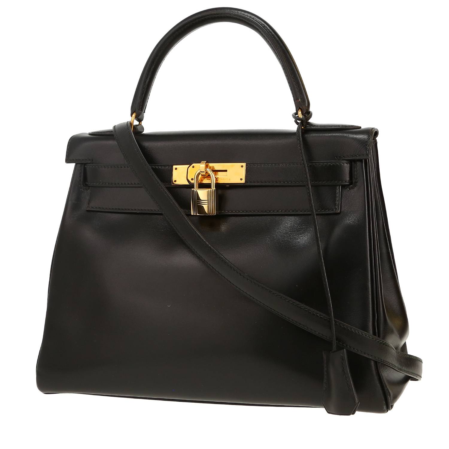 Borsa Hermès  Kelly 28 cm in pelle box nera