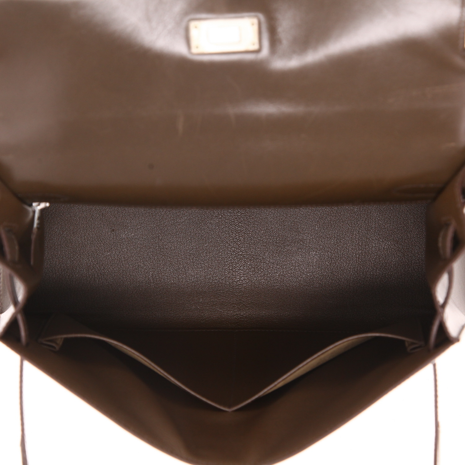 Sac à main Hermès  Kelly 32 cm en cuir box vert-kaki - Detail D3