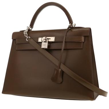 Hermès  Kelly 32 cm handbag  in khaki box leather