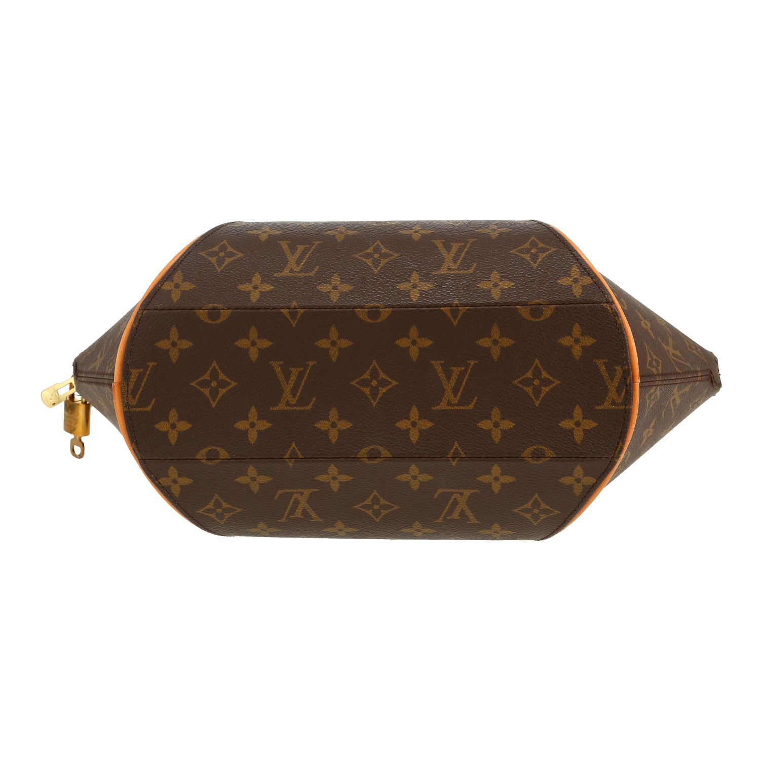 Bolso de mano Louis Vuitton  Ellipse modelo mediano  en lona Monogram marrón y cuero natural - Detail D1