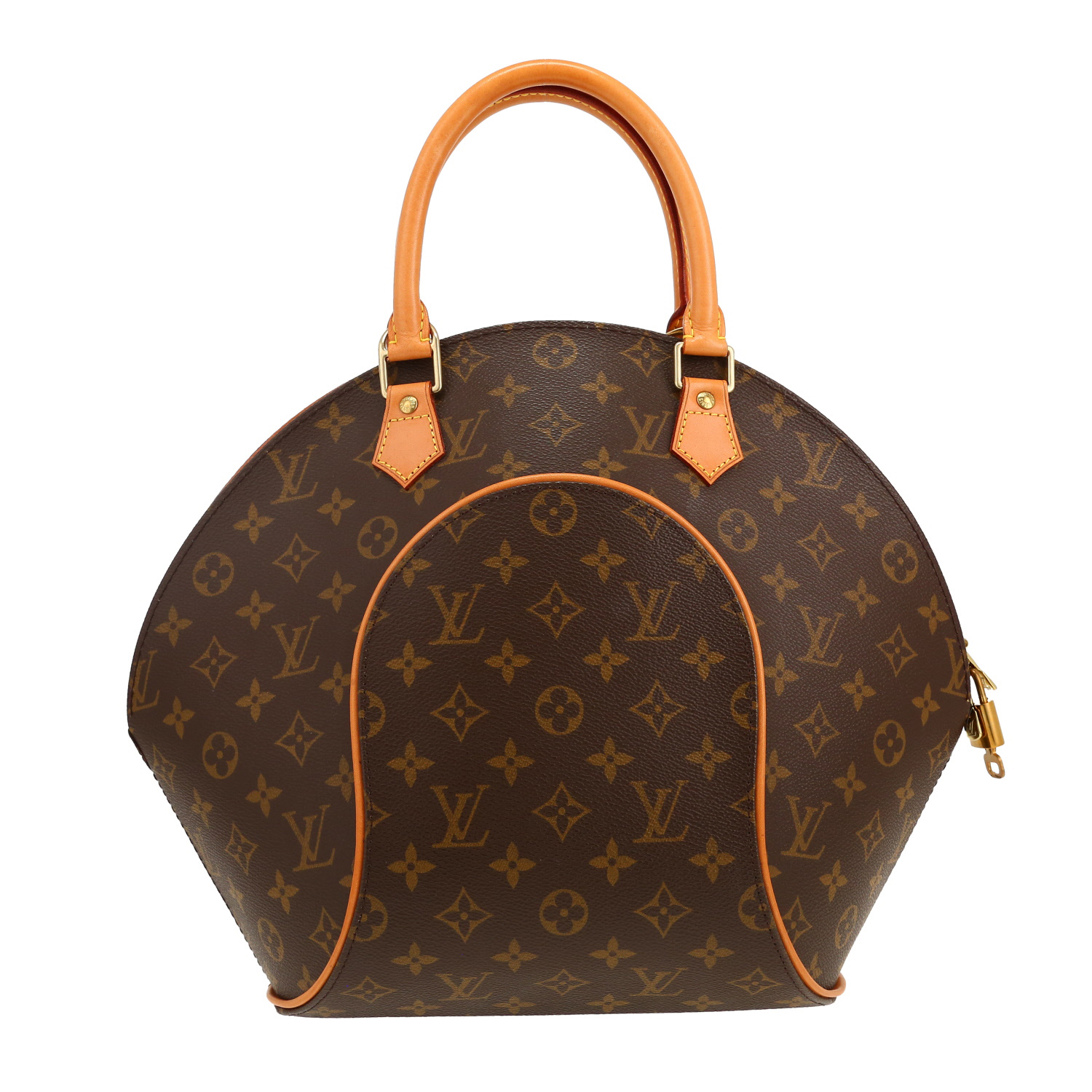 Sac à main Louis Vuitton  Ellipse moyen modèle  en toile monogram marron et cuir naturel - Detail D4