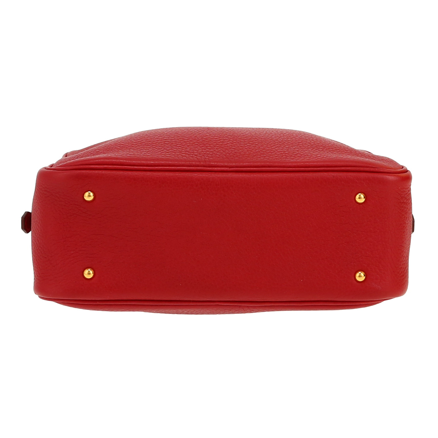 Borsa Hermès  Mini Plume in pelle togo rosso Garance - Detail D1