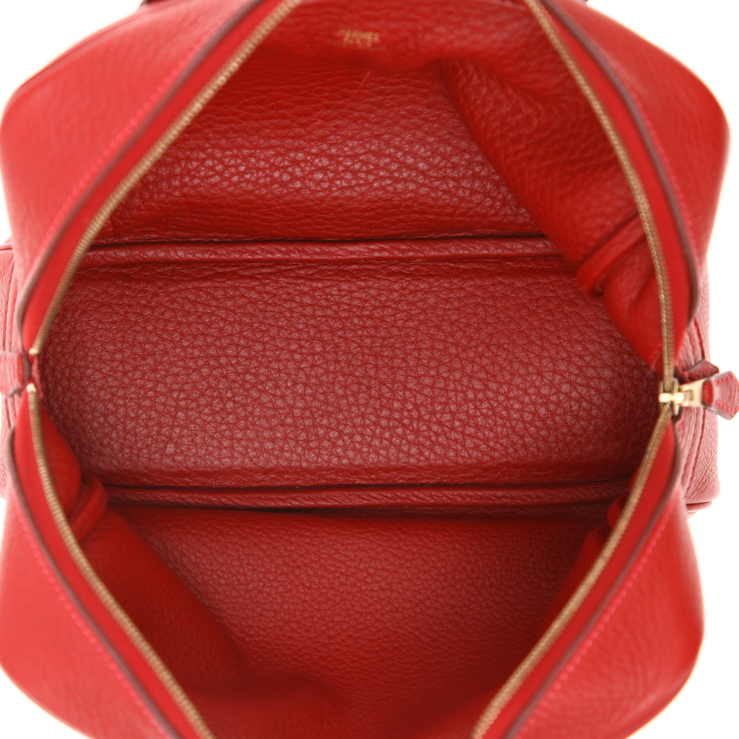 Sac à main Hermès  Mini Plume en cuir togo rouge Garance - Detail D3