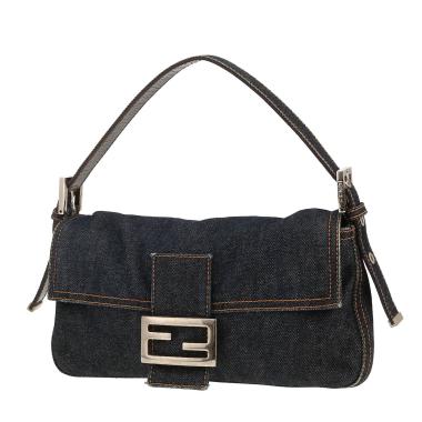 Sac à main Fendi  Baguette en denim bleu