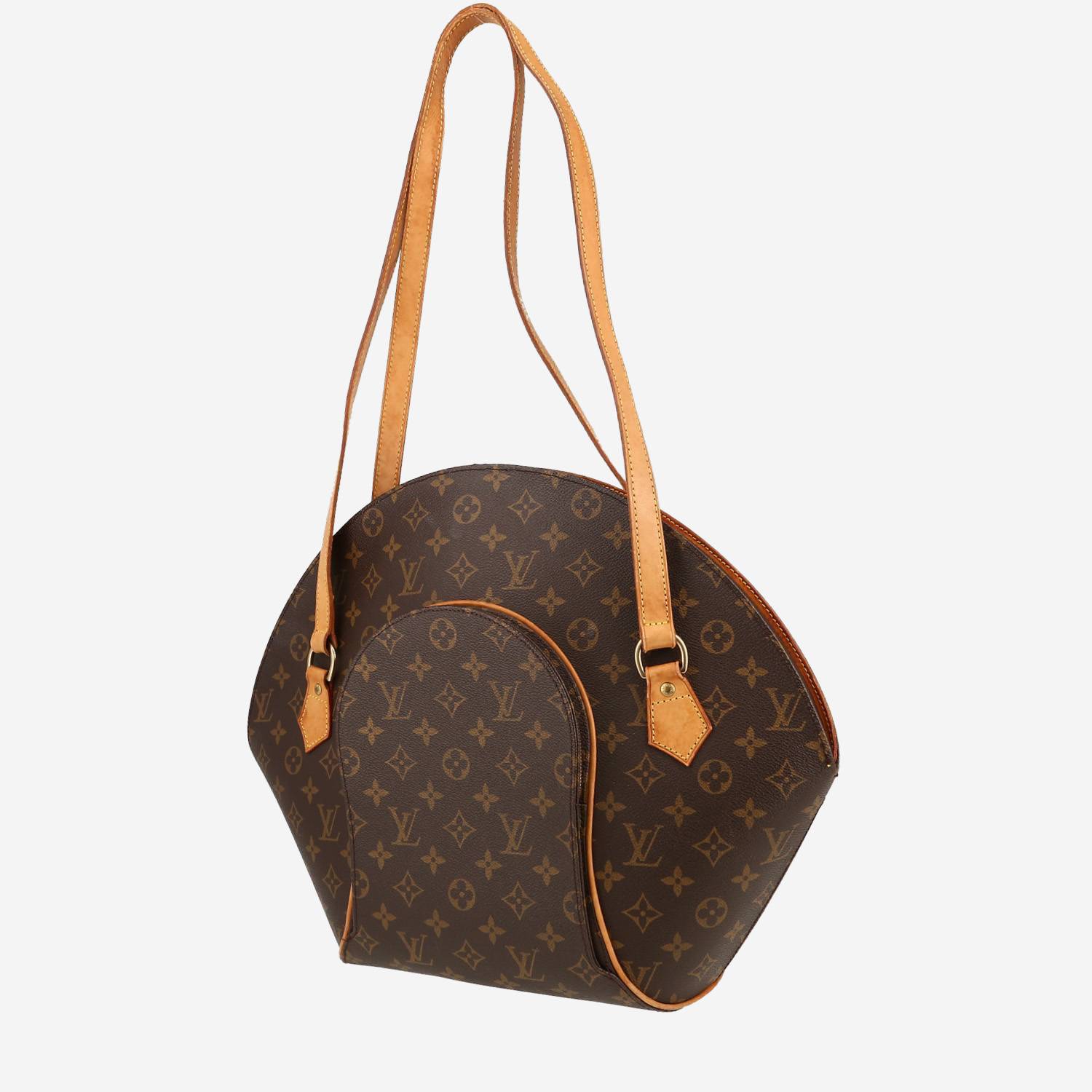 Bolso de mano Louis Vuitton  Ellipse en lona Monogram marrón y cuero natural
