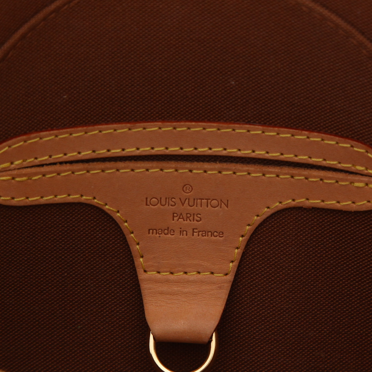 Borsa Louis Vuitton Ellipse modello piccolo in tela monogram marrone e pelle naturale - Detail D2